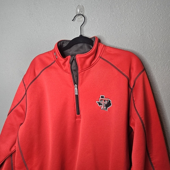 Texas Tech Pullover Men Large Red Black Under Armour Red Raiders 1/4 Quarter Zip - Picture 2 of 12